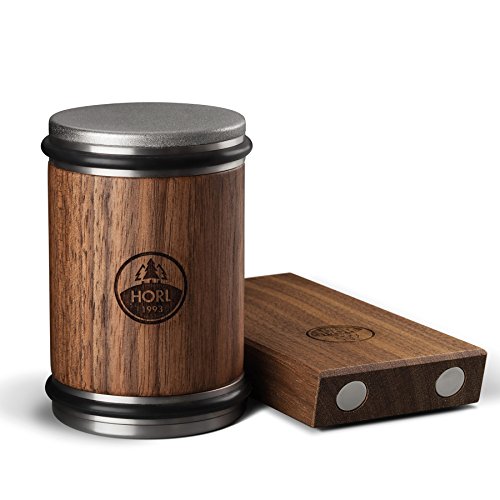 HORL Rollschleifer Messerschärfer (Nussbaum) & Magnet-Schleiflehre