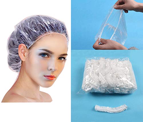Einweg Duschhaube - 100 Stücke Haar Einweg Duschhaube Badekappe für Friseursalon bearbeitet Haarschutz Haarhaube für Salon, Spa, Reise, Hotel, Dusche