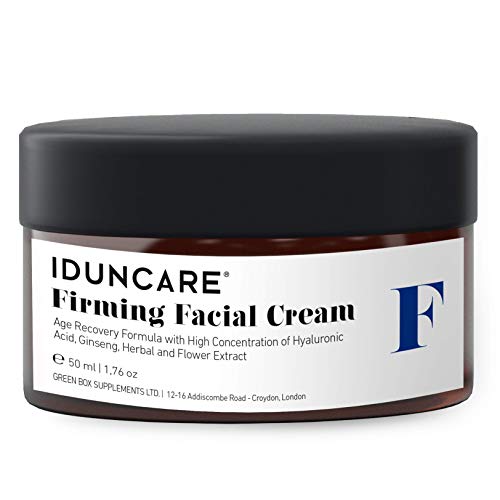 Iduncare Straffende Gesichtscreme - Anti Aging Hyaluron Creme mit Vitamin C & natürlichem Ginseng Extrakt - Feuchtigkeitscreme reduziert effektiv Falten, schlaffe Haut & Altersflecken - 50 ml