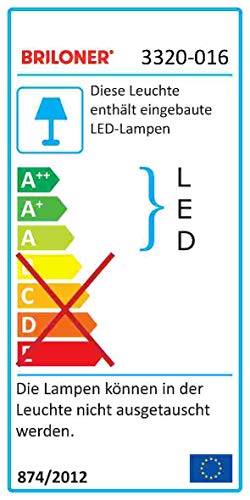 Briloner Leuchten LED Deckenleuchte mit Sternenfunkel Dekor, Lichtfarbe Deckenlampe: neutralweiß, D: 28 cm, 15W, 1200 Lumen, weiß, Metall, Integriert, 12 W, 28 x 28 x 9.5 cm