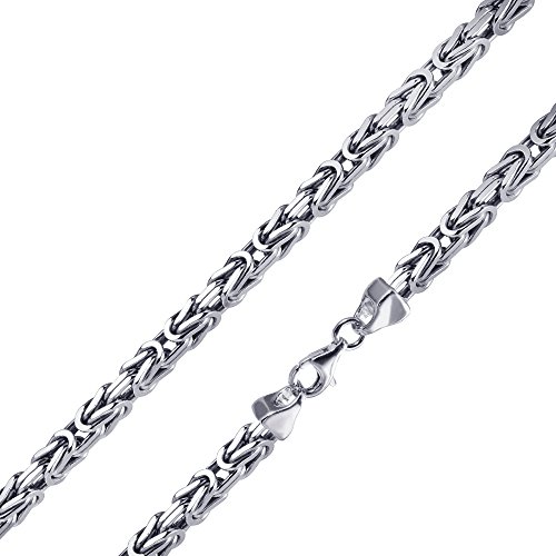 MATERIA 925 Silber Königskette Damen Herren 2,5mm vierkant diamantiert rhodiniert 45-80cm + Schmuck Box #K29, Länge Halskette:70 cm