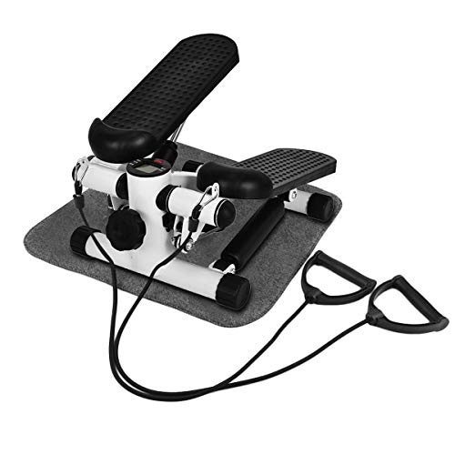 ALTERDJ Ultrasport Up-Down-Stepper für Fitness und Aerobic, Mini Stepper mit verstellbarem Widerstand, Heimtrainer für Bauch Beine Po Training (Weiß)