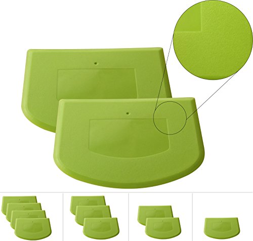 PROFI – Teigschaber 2er Set :: Anti-Rutsch-Oberfläche & flexibel biegbar :: Kollektion 2018 / 2019 :: Ohne Silikon und Metall – aus flexiblem Spezial-Plastik für die anspruchsvolle Küche :: Professionelle Küchen-Utensilien :: Für Profi-Küche / zu Hause / Hobby-Köche :: Geeignet für: Backen, Kochen, Servieren, Plätzchen-Teig, Nudeln, zum Schaben, Formen, glatt-streichen, auskratzen :: Schaber für Teig - Trendfarbe Neon-Grün