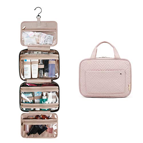 BAGSMART Kulturtasche zum Aufhängen Damen Reise Kulturbeutel für Makeup, Toilettenartikel (Rosa)