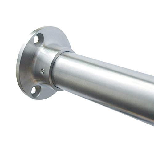 Edelstahl Garderobenstange im Set - Edelstahlrohr 21,3 mm - 60,3 mm - hochwertige geschliffene Oberfläche - für offene Nischen im Raum und Schränke - Premium Qualität (Länge 1250 mm, Rohr 33,7 mm)