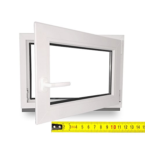 Kellerfenster - Kunststoff - Fenster - weiß - BxH: 70X45 cm - DIN Rechts - 2-Fach Verglasung - Wunschmaße ohne Aufpreis - Lagerware
