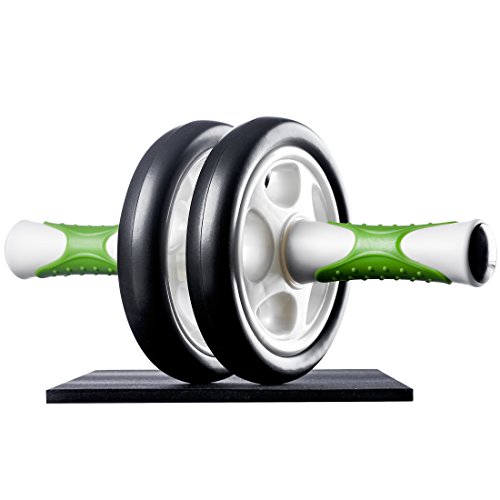 Ultrasport Bauchtrainer AB Roller, handliches Fitnessgerät und Bauchmuskeltrainer – trainiert Bauch, Muskulatur und Rücken, inklusive Knieauflage