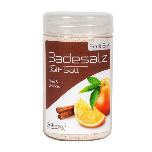 Badesalz Zimt Orange, Camillen 60, Fussbad Badezusatz für die Füsse, mit Fruchtextrakt, 350 g