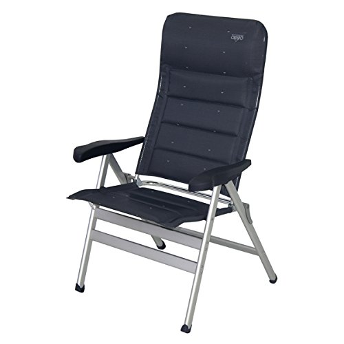 ' DER STABIELSTE ' XXL CAMPINGSTUHL - GEPOLTERTER LUXUS KLAPPSTUHL - MIT - 121 cm - HOHER RÜCKENLEHNE - ALUMINIUM - 7- fach verstellbar - ALU-STUHL - 4,6 Kilo leicht - ANTHRAZIT - 200 Kilo belastbar - holly sunshade - GEGEN AUFPREIS LIEFERBAR MIT BEINAUFLAGE oder HOLLY FÄCHERSCHIRMEN - Holly Produkte STABIELO - INNOVATIONEN MADE in GERMANY -