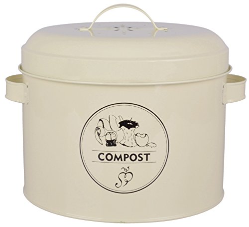 Esschert Design Komposter aus Metall mit Aktivkohlefilter, 27,0 x 23,2 x 21,3 cm