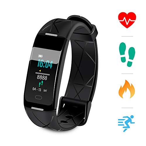 Sonkir Fitness Tracker HR, Aktivitäts-Tracker-Uhr mit Pulsmesser, Schrittzähler, 8 Sportmodi, Kalorienzähler, Schlafmonitor, wasserdichtes IP68-Armband für Android und iPhone