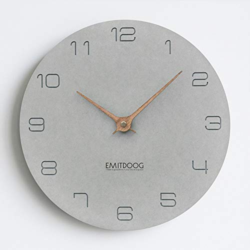 PANCY Wanduhr ohne Tickgeräusche die Uhr ohne Sekundenzeiger Absolute Ruhe lautlos 12'(29cm×29cm), Ideale Wohnaccessiores (12' (29CM x 29CM) Grau D)