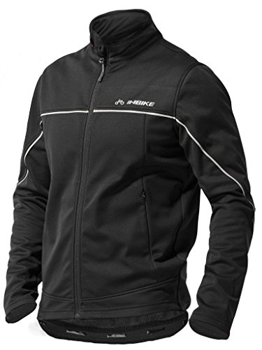 Inbike Herren Winter Fahrradjacke Radjacke Winddicht Wasserdicht Sportjacke für Outdoor Sport(Schwarz&Silber,L)