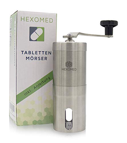 Premium Tablettenmörser I Feinstes Pulver mit kleinstem Kraftaufwand I inkl. deutscher Anleitung I Version 2019