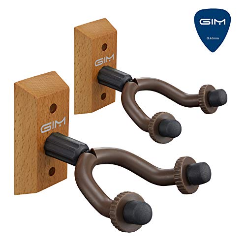 2 Stück Gitarren Halter universal Gitarrenhalterung Wand Ständer Gitarrenzubehör für Akustikgitarre, klassische Gitarre, E-Gitarre, Bass, Ukulele mit Holz Base Gitarrenwandhalter