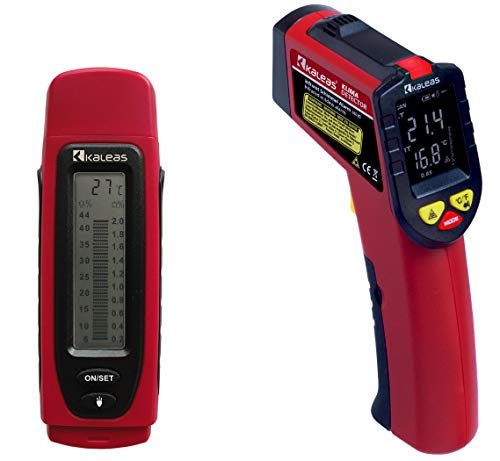 Kaleas Feuchtemesser MD-15 Feuchtemessgerät Feuchteindikator (34035) und Kaleas Infrarot KlimaDetector Schimmelwarner Taupunktmesser (34030) im Set (34035.K1)