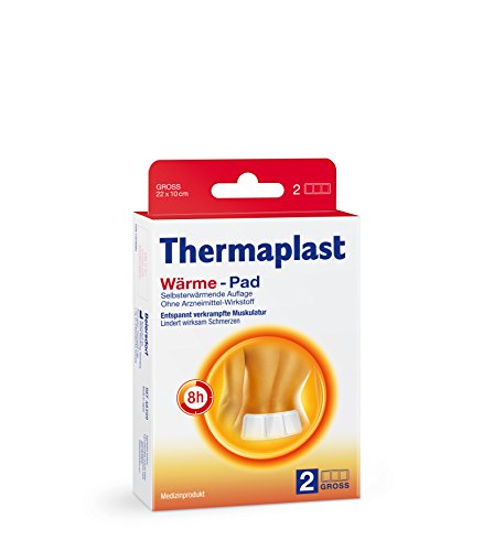 Thermaplast Wärme-Pad, 22 x 10 cm, Wärmeplaster im 1 Pack (2 Stück)