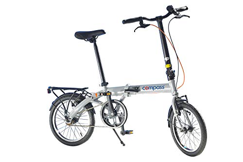 Compass Faltrad 16 Zoll Aluminium, Klapprad, Klappfahrrad, extrem leicht und robust Farbe grau