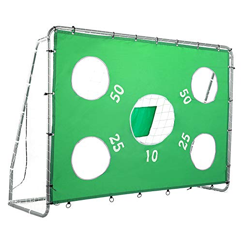 Pinty Fußballtor Fußball Tor Trainer mit Torwand Soccer Goal Garten Groß HxBxT: 171cm x 244cm x 85cm mit Nylon-Netz