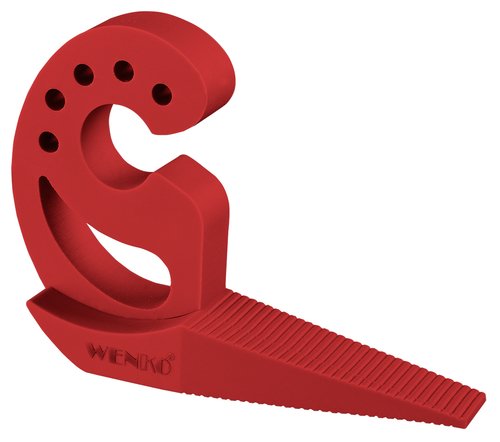 WENKO 50501100 Türstopper und Fensterstopper Multi-STOP, Thermoplastischer Kunststoff (TPR), 11.8 x 7.7 x 2.5 cm, Rot