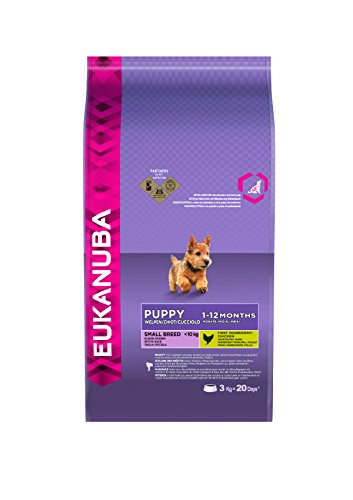 Eukanuba Premium Hundefutter für Welpen kleiner Rassen, Trockenfutter mit Huhn (1x3 kg)
