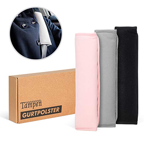Tampen Gurtpolster Set · 2 Stück · für Erwachsene und Kinder · hochwertig verarbeitet · universelle Größe · Maschinenwaschbar · Doppelpack · Schwarz