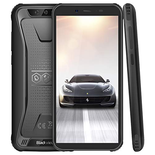 (2019) Blackview BV5500Pro Outdoor Handy 4G Android 9.0 Pie mit IP68 Wasserdicht, Dual SIM Robustes Handy 3GB RAM+16GB Speicher, 4400mAh Akku, 5.5 Zoll Display (NFC/GPS/Face ID/WiFi) Schwarz