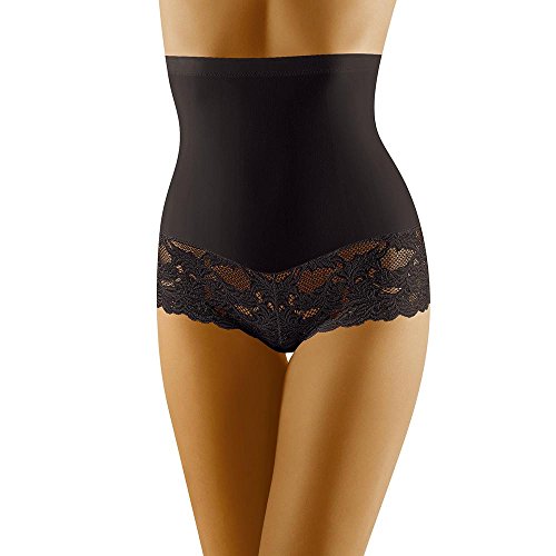 Wolbar Damen Hipster Slip WB183, Schwarz,Large