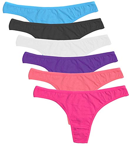 DRESHOW 6 Stück Damen Tangas Unterhosen Baumwolle Atmungsaktiver Slip Bikini Unterwäsche