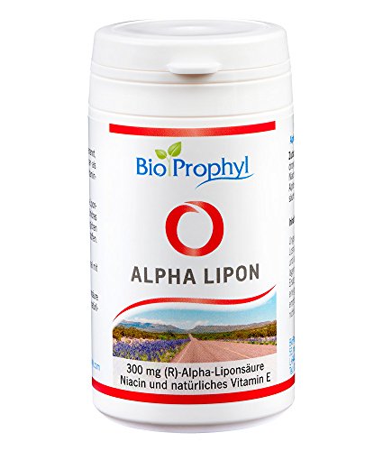 BioProphyl Alpha Lipon - 300 mg rein natürliche - (R)-Alpha Liponsäure - ohne synthetische (S)-Alpha Liponsäure - mit Vitamin E und Niacin - 60 pflanzliche Kapseln