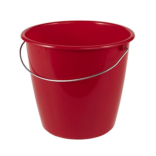 ok Eimer mit Metallbügel, 5 L, Polypropylen, My Red, 26 x 20 x 26 cm