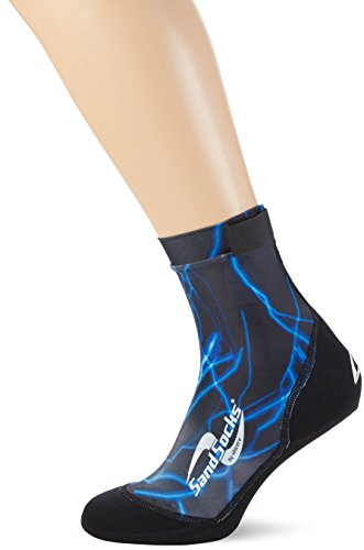 Sand-Socks Damen & Herren by Vincere - Schützende Strandsocken für Profi- und Hobbysportler am Strand & im Wasser - Beachvolleyball Socken ohne Wund-Reibung - Unisex Neoprensocken - Blitz I 39-43,5