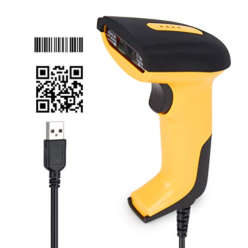 CHITENG 2D Barcode Scanner, QR Code Scanner-Leser, USB-Kabel Handscanner, Plug and Play, Kompatibel mit Windows Linux iOS Android usw.