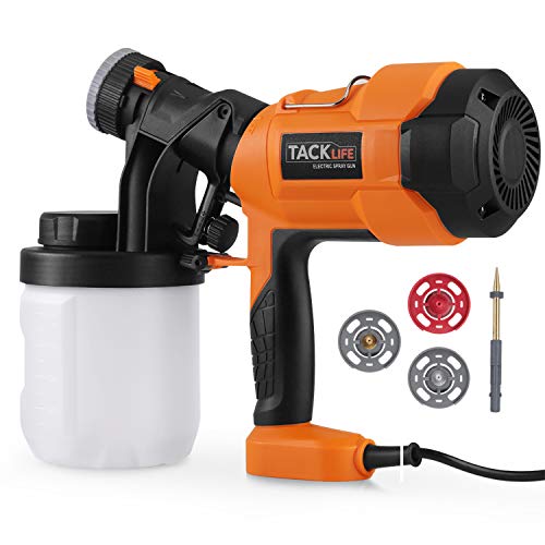 Farbsprühsystem，Tacklife SGP15AC Elektrische Farbspritzpistole Sprühpistole 800ml/min 4 Spritzmuster