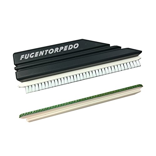 Fugentorpedo MTG B.1-1-3-B-60 Fugenreiniger Griff, 1 x 3mm und 1 x Fugenbürste für Badezimmer, Bad, Küche, Fliesen Bodenfliesen und Dusche. Fugenreinigung mit Diamantschleifsteg u. Bürste. Fugen chemiefrei sanieren einzigartig kombinierte Diamant-u. Bürstentechnik