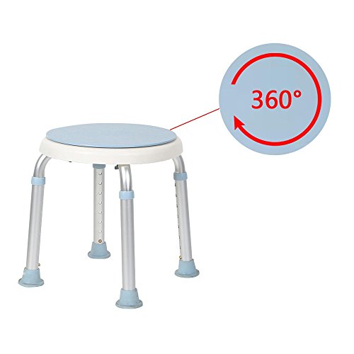 360°Drehbarer Duschhocker Duschstuhl Badehocker Höhenverstellbar Badhocker Duschhilfe Duschsitz Badsitz mit Saugnäpfen und höhenverstellbar, Schwangere Frauen und ältere Menschen (360°Drehbarer)