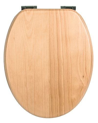 WC-Sitz Venezia Buche | Toilettensitz | WC-Brille aus Holz | Soft-Close Absenkautomatik | Metall-Scharnier | Fast-Fix-Schnellbefestigung | Toilettendeckel | Klodeckel | WC Deckel   Klobrille
