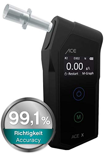 ACE X Alkoholtester Polizeigenau - Promille-Tester Alkomat Testsieger mit 99,1%