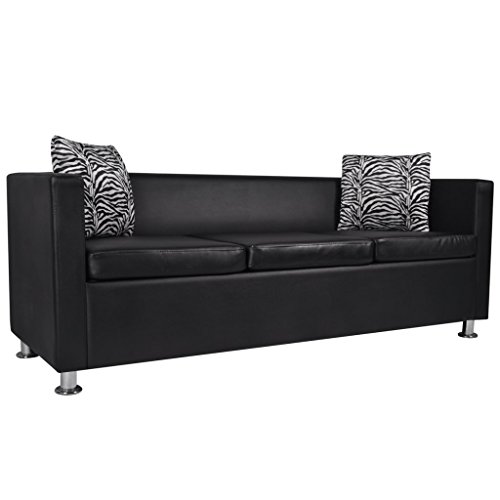 vidaXL Sofa 3-Sitzer Kunstleder Loungesofa Couch Sitzmöbel Ledersofa
