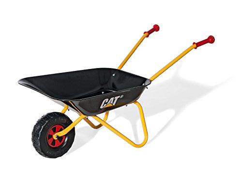 Rolly Toys Schubkarre CAT, TÜV/GS geprüfte Caterpillar Kinderschubkarre mit Metallschüssel und Kunststoffgriffen, für Kinder ab 2.5 Jahren, schwarz/gelb, Art.-Nr. 271818