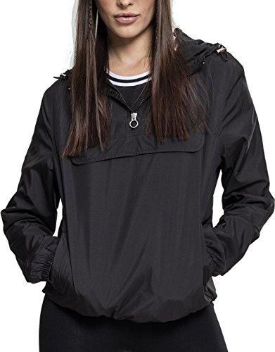 Urban Classics Damen Übergangs-Jacke Ladies Basic Pull-Over Jacket - Farbe black, Größe L