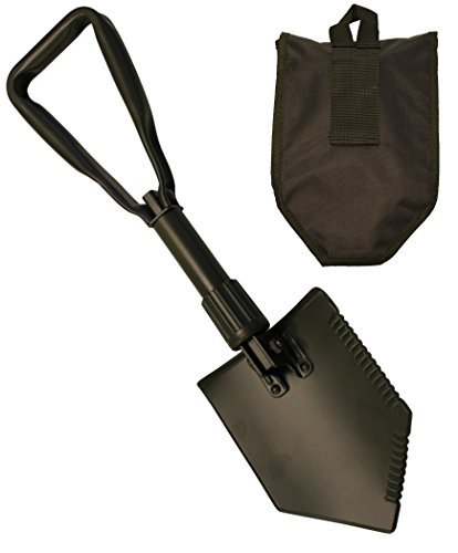 BW Klappspaten EXTRA STABIL mit Nylon-Tasche oliv - grün, vglb. Bundeswehr / US Army Militär Schaufel / Feldspaten / Spaten aus dem Metall Stahl - Ideal für Outdoor, Camping, Survival und Jagd. Original Inet-Trades Produkt