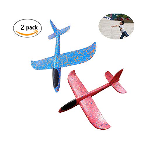 Fliegende Gleiter,TANGGER 2 Stück Wurfgleiter Flugzeuge Handbuch Gleitflugzeuge Outdoor Wurf Segelflugzeug Spielzeug für Kindergeburtstag,Spiele, Preise(Blau und Rosa)