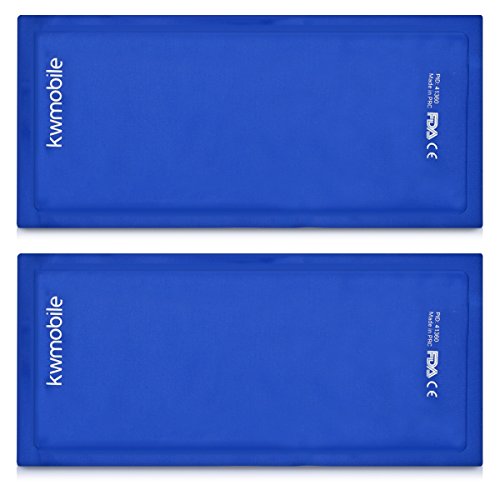 kwmobile Gel-Kompresse kalt warm 2er-Pack - wiederverwendbar - bei Schmerzen für Rücken - Schulter - Nieren - Bauch - Hot & Cold Pack - Fieber senken