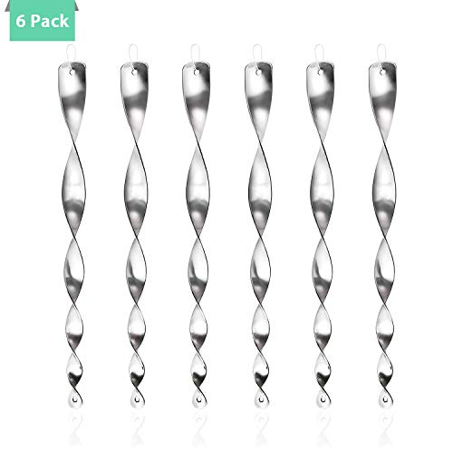 Ulikey Reflektierende Vogelschreck - 6er Set Reflektierende Windspirale, Vogelschreck zur Vogelabwehr Abwehr von Vögeln Dekoration für Balkon und Garten