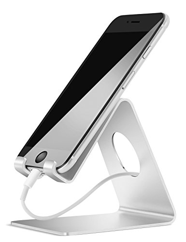 Handy Halterung, Lamicall iPhone Dock : Handyhalterung, Handy Halter, Phone Ständer, Handy Ständer für iPhone 7, 7 Plus, 6s 6 / Plus, SE, 5 5s 5c, Samsung A3 A5 J3 J5 J7 S6 S7 S8, Huawei P8 P9 P10 / Lite, Honor 6X, 8, Tisch Zubehör, Schreibtisch, E-Reader, andere Smartphone - Silber