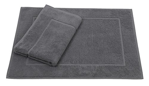 Betz 2er Pack Badvorleger Größe 50x70cm 100% Baumwolle Badematte Badteppich Duschvorlage Premium Qualität 650 g/m²