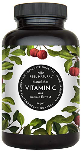 Natürliches Vitamin C aus Acerola. 120 vegane Kapseln im 4 Monatsvorrat. Ohne unerwünschte Zusätze. Laborgeprüft, vegan und hergestellt in Deutschland