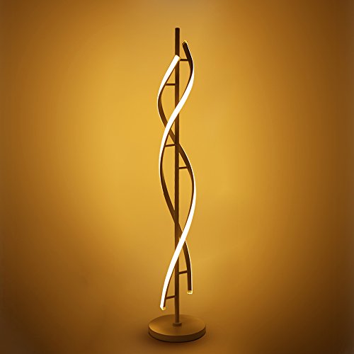 ELINKUME Dimmbare Stehleuchte LED Weiß Spirale Stehlampe 30W Adjustble Light Moderne kreative einzigartige Art Perfekt für Innendekoration Beleuchtung/Wohnzimmer Lampe
