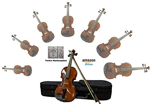 Sinfonie24 Geige/ Violine aus Hamburger Geigenbau Manufaktur (Basic II) - inkl. Markensaiten (4/4) Versand durch Amazon